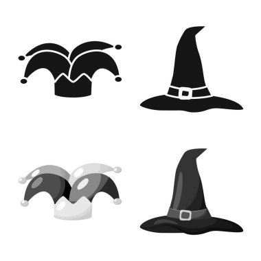 Giyim ve kap simge vektör tasarımı. Giyim ve bere hisse senedi vektör çizim.