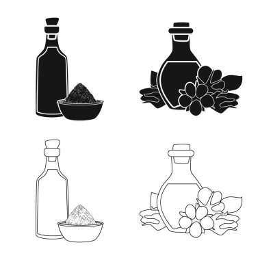 Sağlıklı ve sebze logosu yalıtılmış nesne. Sağlıklı kümesi ve web için tarım hisse senedi simgesi.