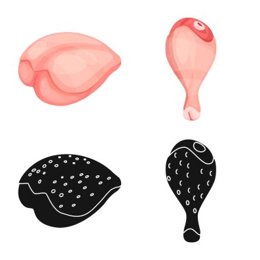 Ürün ve kümes hayvanları simge vektör Illustration. Hisse senedi için ürün ve tarım vektör simge topluluğu.