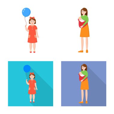 Karakter ve avatar simge vektör tasarımı. Karakter ve portre hisse senedi vektör çizim topluluğu.