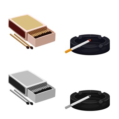 Çöp tasarımını vektör ve simge durdurmak. Hisse senedi için çöp ve alışkanlık vektör simge kümesi.