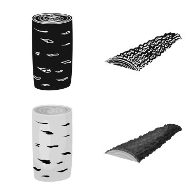 Yalıtılmış nesne ağacı ve ham işaret. Hisse senedi için ağaç ve inşaat vektör simge topluluğu.