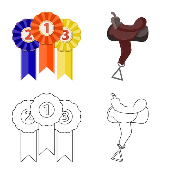 Design de vetores de equipamentos e logotipo de equitação. Coleta de equipamentos e ícone de vetor de competição para estoque . —  Vetores de Stock