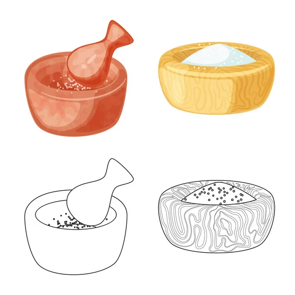 Objet isolé de cuisine et logo de la mer. Jeu d'illustration vectorielle de bouillon de cuisson et de cuisson . — Image vectorielle