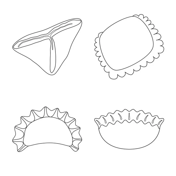 Conception vectorielle de la nourriture et le signe plat. Ensemble de symbole de bouillon de nourriture et de cuisson pour toile . — Image vectorielle