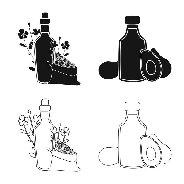 Ilustración vectorial del icono saludable y vegetal. Colección de icono de vector saludable y agrícola para stock . — Vector de stock