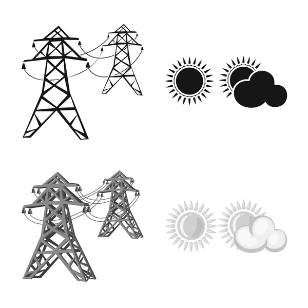 Vektorillustration av innovation och teknik symbol. Samling av innovation och naturen aktiesymbol för webben. — Stock vektor