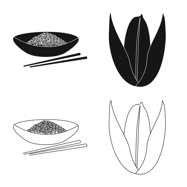 Isolated object of crop and ecological logo. Collection of crop and cooking vector icon for stock. — Stock Vector