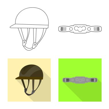 Ekipman ve Binicilik simge vektör tasarımı. Web için ekipman ve rekabet hisse senedi simgesi kümesi.