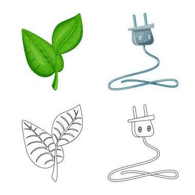 Yenilik ve teknoloji işareti illüstrasyon vektör. Dizi yenilik ve doğa hisse senedi vektör çizim.