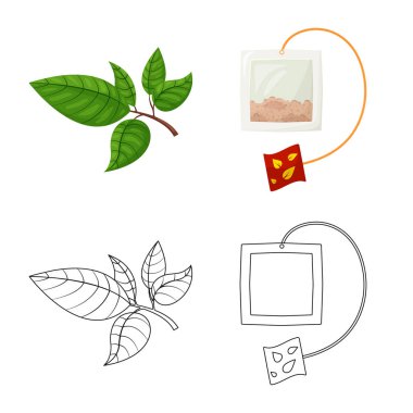 Sağlıklı ve çiçek işareti yalıtılmış nesne. Sağlıklı ve degrade hisse senedi vektör çizim seti.