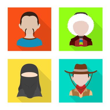 Ulus ve ırk logosu izole nesne. Ulus ve kullanıcı stok vektör illüstrasyon seti.