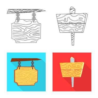 Ham vektör çizim ve orman oturum açın. Ham topluluğu ve parke hisse senedi simgesi web için.