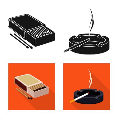 Çöp yalıtılmış nesne ve dur simgesi. Hisse senedi için çöp ve alışkanlık vektör simge topluluğu.