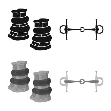 Ekipman ve binicilik simge vektör Illustration. Web için ekipman ve rekabet hisse senedi simgesi kümesi.
