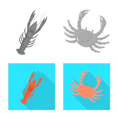 Taze ve restoran logo vektör tasarımı. Taze ve deniz hisse senedi vektör çizim topluluğu.