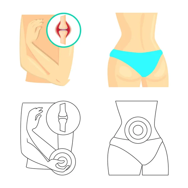 Isoliertes Objekt des Krankenhauses und Rendering-Symbol. Set von Krankenhaus und Hilfe-Vektor-Symbol für Aktien. — Stockvektor