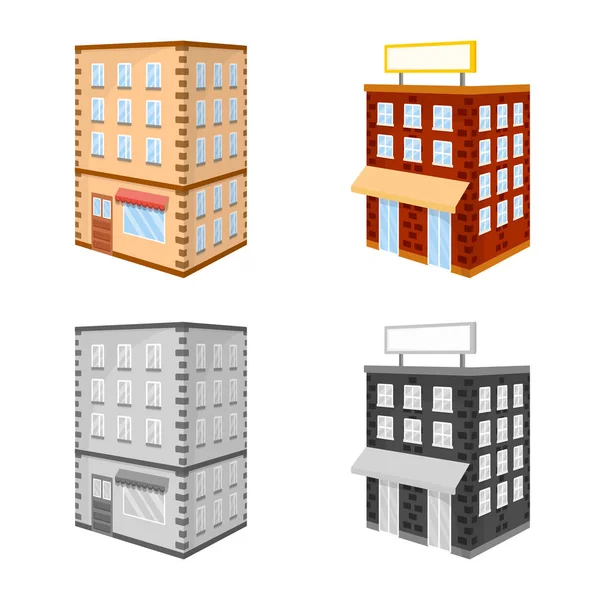 Vektorillustration der Konstruktion und des Bausymbols. Set von Bau- und Immobilienvektorsymbolen für Aktien. — Stockvektor