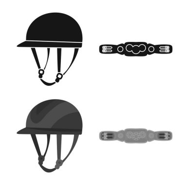 Ekipman ve Binicilik simge vektör Illustration. Ekipman ve rekabet stok vektör çizim seti.