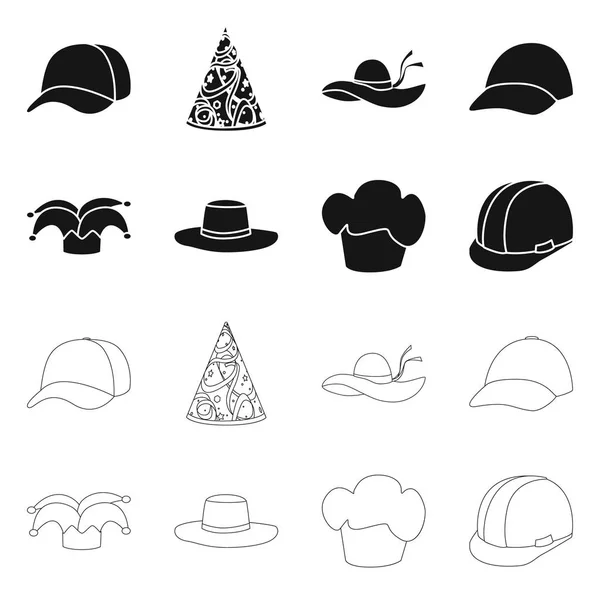 Design vettoriale del simbolo di abbigliamento e cappuccio. Collezione di abbigliamento e berretto icona vettoriale per magazzino . — Vettoriale Stock