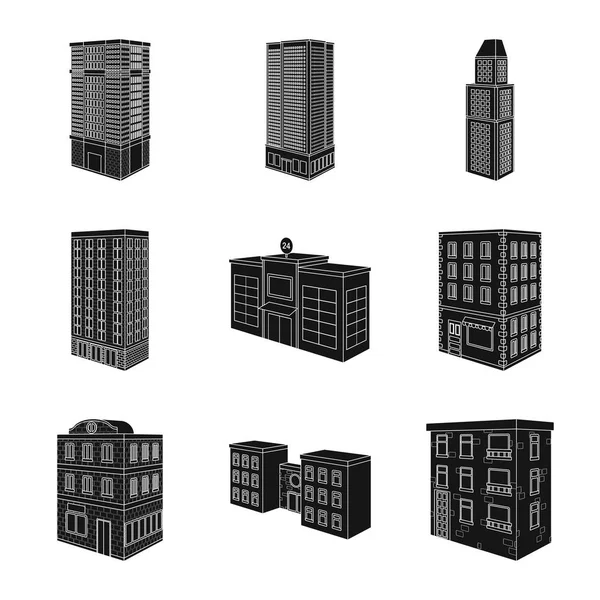 Ilustração vetorial da arquitetura e do sinal da propriedade. Conjunto de arquitetura e construir símbolo de estoque para web . —  Vetores de Stock