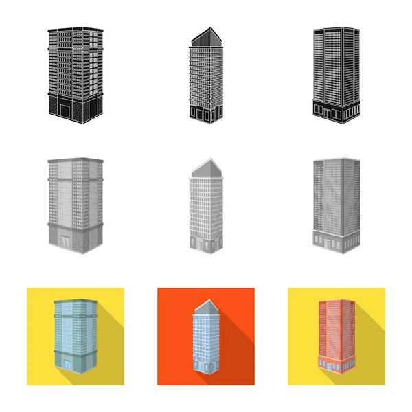 Objeto isolado de construção e logotipo do edifício. Coleção de construção e símbolo de estoque de propriedade de web . —  Vetores de Stock