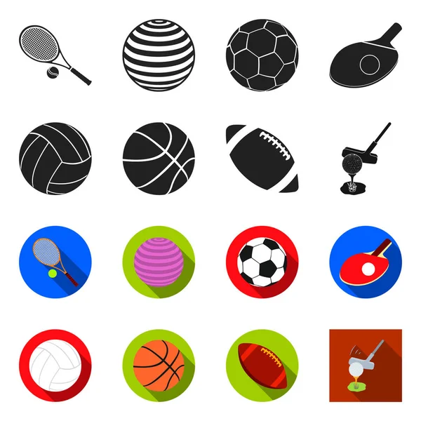 Векторні ілюстрації м'яча та футбольної піктограми. Збірка баскетболу Векторні ілюстрації . — стоковий вектор