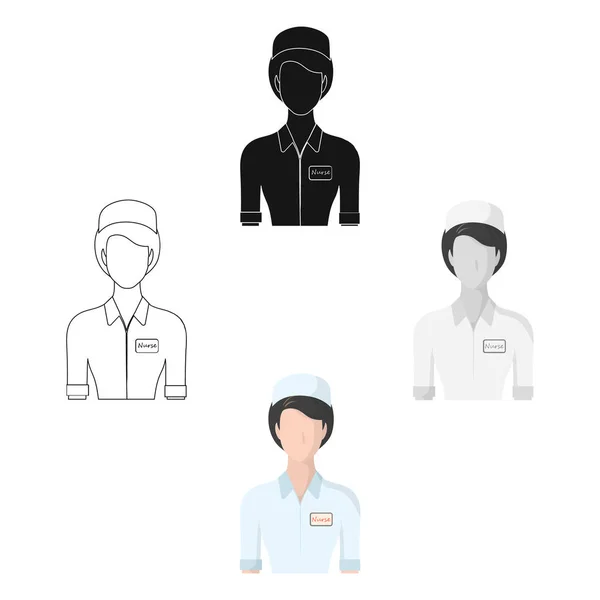 Hastanedeki sağlık personeli. Karikatür Tıp tek simge, siyah stil vektör sembolü stok illüstrasyon web. — Stok Vektör