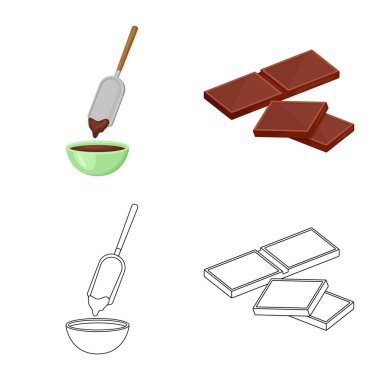 Gıda ve nefis logo yalıtılmış nesne. Gıda ve kahverengi hisse senedi vektör çizim koleksiyonu.