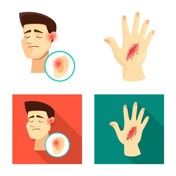 Ilustración vectorial del signo de hospital y renderización. Conjunto de hospital y ayuda símbolo de stock para la web . — Archivo Imágenes Vectoriales