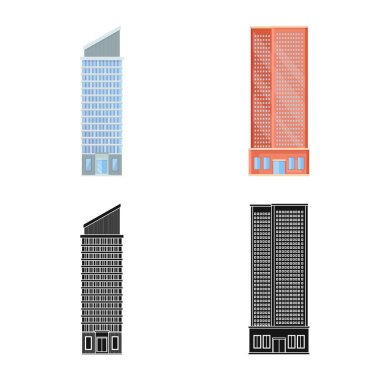 Belediye izole nesnesini ve merkezi logosu. Belediye kümesi ve hisse senedi için emlak vektör simgesi.