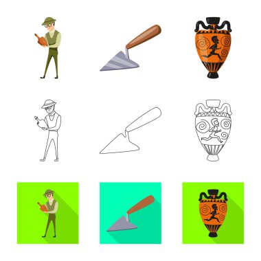 Hikaye ve bileşen sembolü yalıtılmış nesne. Web için hikaye ve öznitelikleri hisse senedi simgesi kümesi.