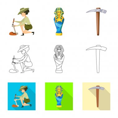 Hikaye ve öğeler logo vektör tasarımı. Web için hikaye ve öznitelikleri hisse senedi simgesi kümesi.