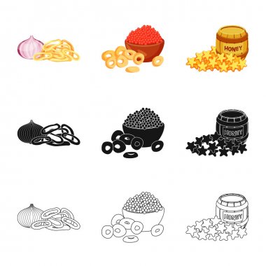 Tat ve daiç simge vektör Illustration. Tat ve web için organik hisse senedi simgesi toplama.