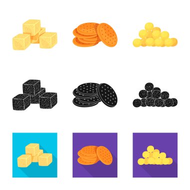 Oktoberfest ve bar simge vektör Illustration. Oktoberfest ve hisse senedi vektör çizim pişirme koleksiyonu.