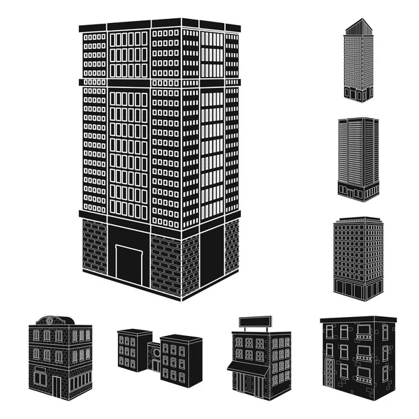 建築と不動産アイコンのベクトルデザイン。アーキテクチャとビルドストックベクトルイラストのセット. — ストックベクタ