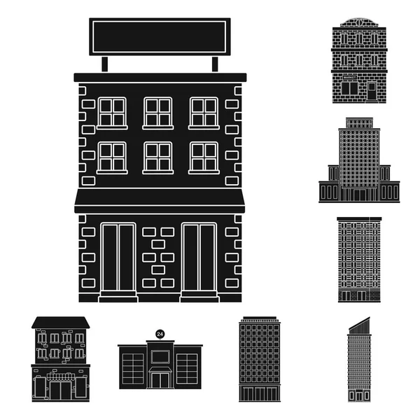 Vector design of modern and estate   icon. Set of modern and building stock vector illustration. — Stock Vector