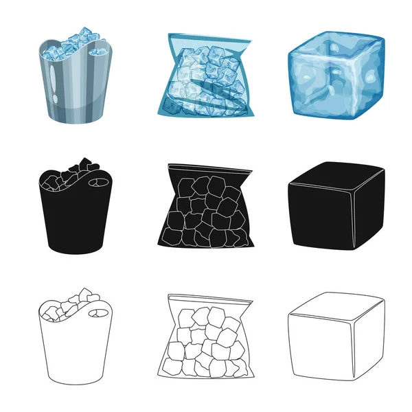 Ilustração vetorial de textura e símbolo congelado. Coleção de textura e símbolo de estoque transparente de web . — Vetor de Stock
