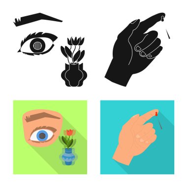 Diyet ve tedavi logo vektör Illustration. Diyet ve ilaç hisse senedi vektör çizim seti.