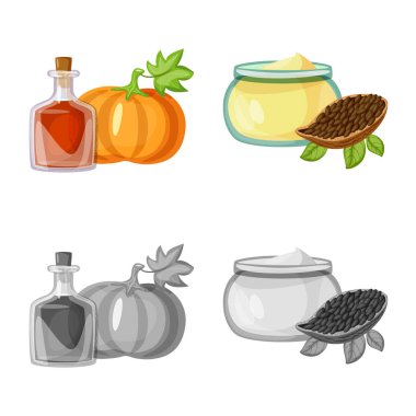 Sağlıklı ve sebze simge vektör Illustration. Sağlıklı kümesi ve hisse senedi için tarım vektör simgesi.