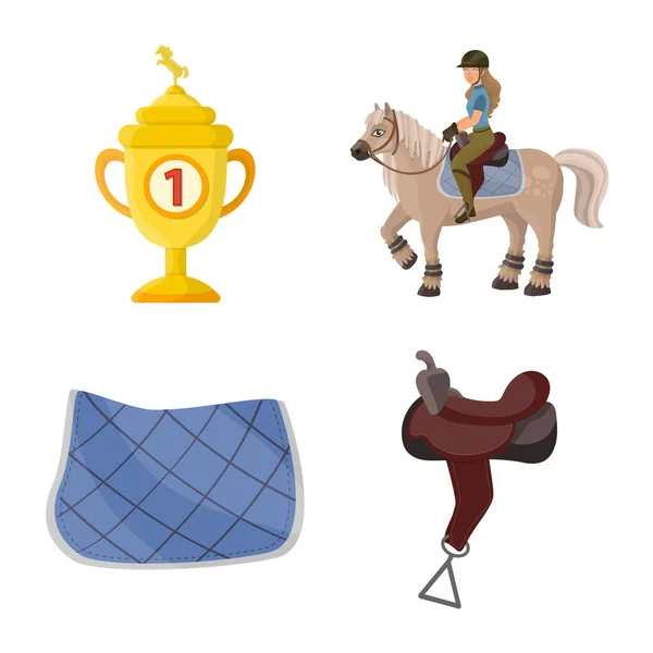 Izolowany obiekt konny i ikona jeździectwa. Zestaw konnych i konnych symboli dla Internetu. — Wektor stockowy
