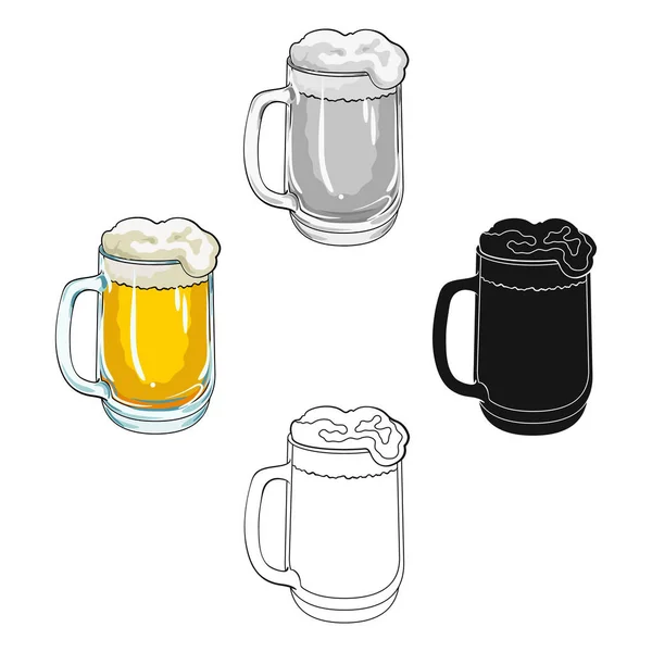 Caneca único ícone em desenhos animados, estilo preto.Caneca, vector símbolo estoque ilustração web . — Vetor de Stock