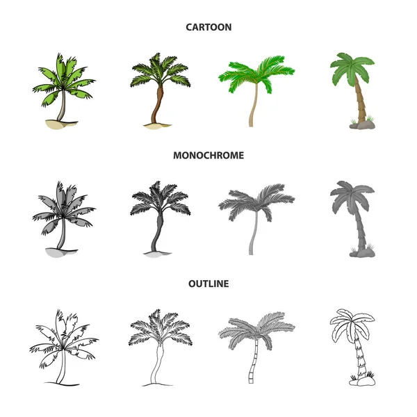 Ilustración vectorial del logotipo del árbol y del verano. Colección de árbol y vector verde icono para stock . — Vector de stock