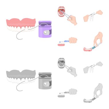 Diş ve mutlu işareti yalıtılmış nesne. Diş ve beyazlatma hisse senedi simgesi için web topluluğu.