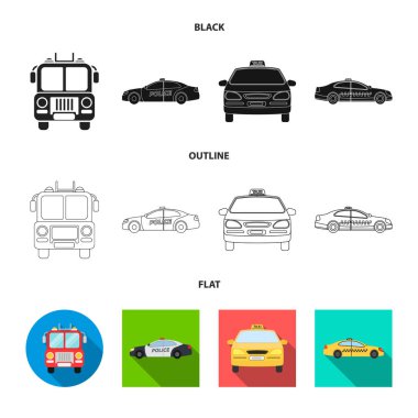 Motor ve kamyon sembolünün izole nesnesi. Stok için motor ve araç vektör simgesinin toplanması.