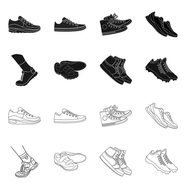 Isolated object of shoe and sport logo. Set of shoe and fitness vector icon for stock. — Stock Vector