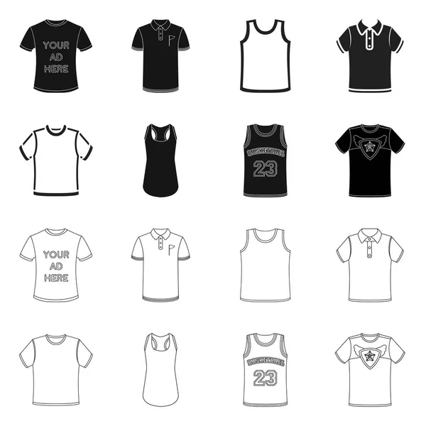 Design vetorial de roupas e logotipo desgaste. Coleção de roupas e ilustração vetorial de estoque curto . — Vetor de Stock