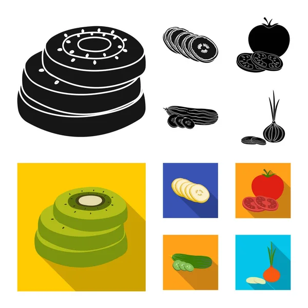Изолированный объект иконы овощей и фруктов. Коллекция векторной иконки для овощей и продуктов питания на складе . — стоковый вектор
