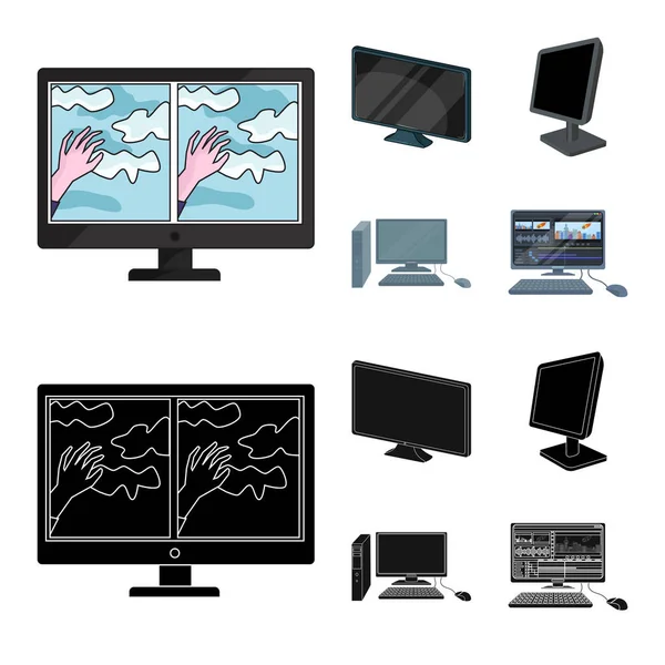 Illustration vectorielle de l'écran et du signe informatique. Ensemble d'écran et de modèle stock symbole pour le web . — Image vectorielle