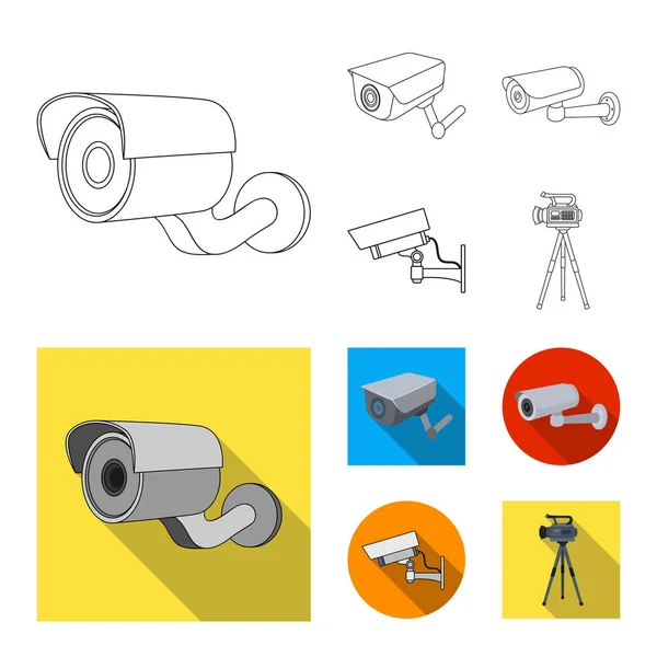 Векторный дизайн видеокамеры и символа камеры. Набор векторных иллюстраций для видеокамеры и приборной панели . — стоковый вектор